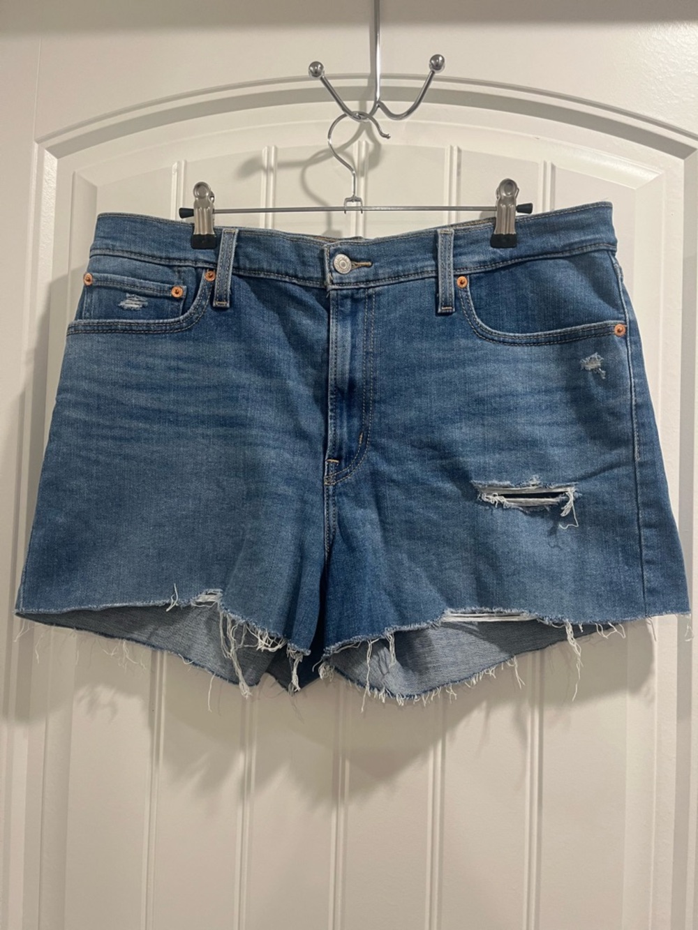 Levi’s Women’s Distressed High Rise Denim Cutoff Shorts - Size 33